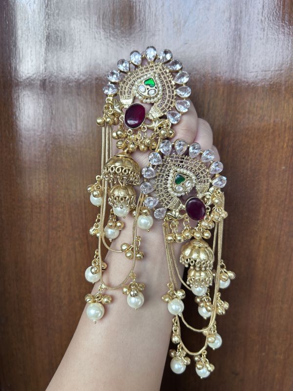 Three Layer Ruby Earrings 